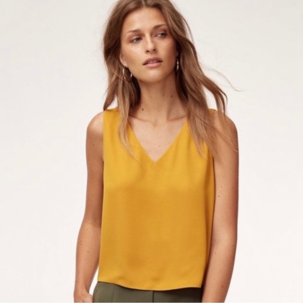 Babaton (Aritzia) Murphy Blouse , size S - mustard